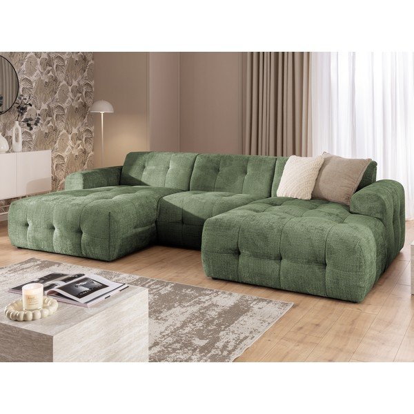 Colțar verde (în formă de "U"/cu șezlong) Melva – Ropez-image-1