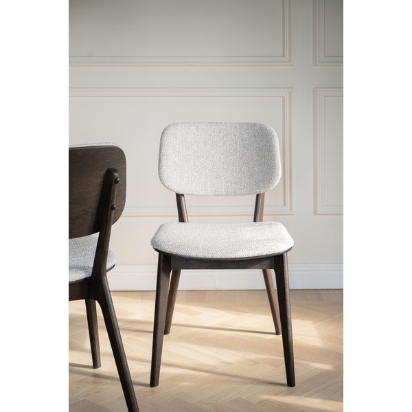 Scaun de dining crem/în culoare naturală închisă din lemn de stejar Barrett – Rowico-image-4
