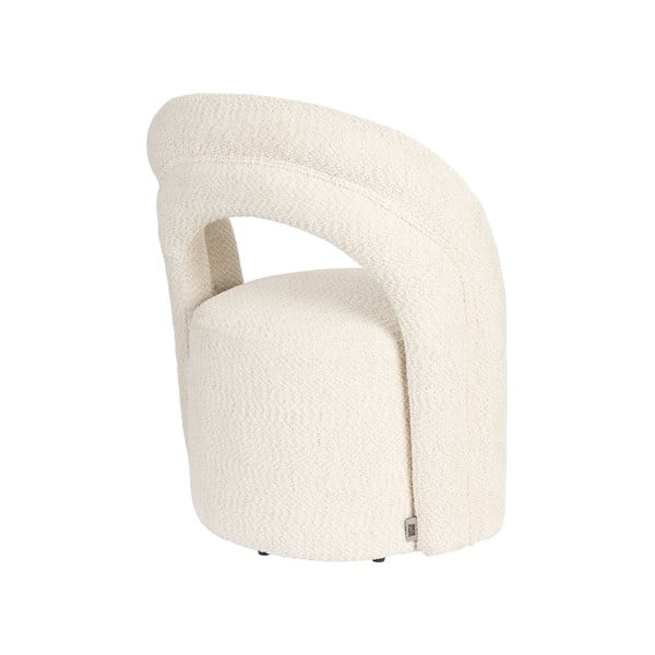 Fotoliu crem pivotant cu tapițerie din țesătură bouclé Seina – Dutchbone-image-4
