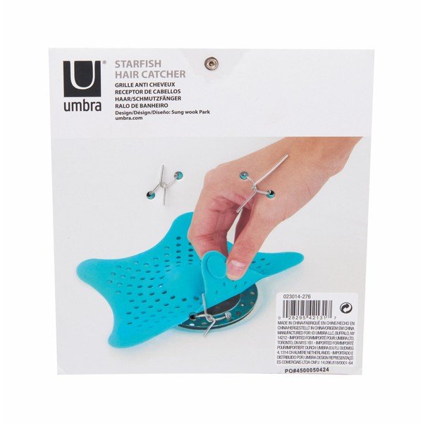 Sită chiuvetă/cabină duș/baie din silicon Umbra Starfish, albastru-image-4