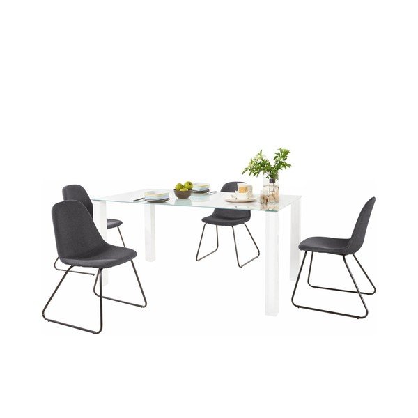 Set masă cu 4 scaune Støraa Dante Colombo Duro, antracit-image-1