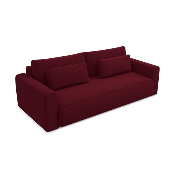 Canapea burgundy extensibilă/cu spațiu de depozitare cu tapițerie din catifea 238 cm Kapua – Makamii-image-2