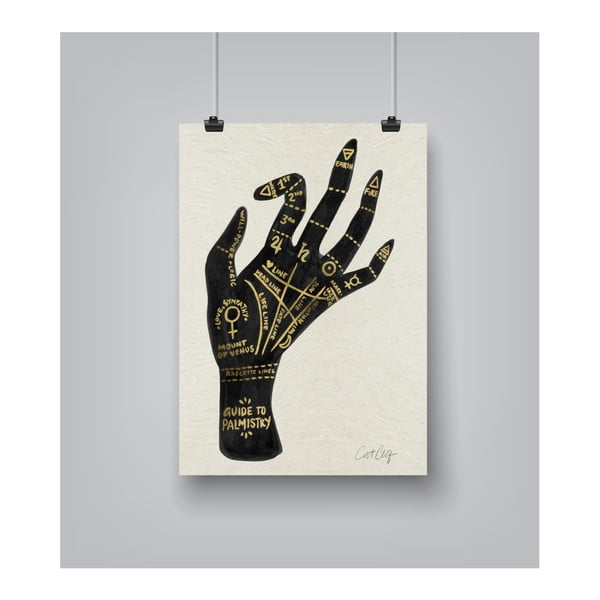 Poster Americanflat Americanflat Palmistry in Gold, 30 x 42 cm
