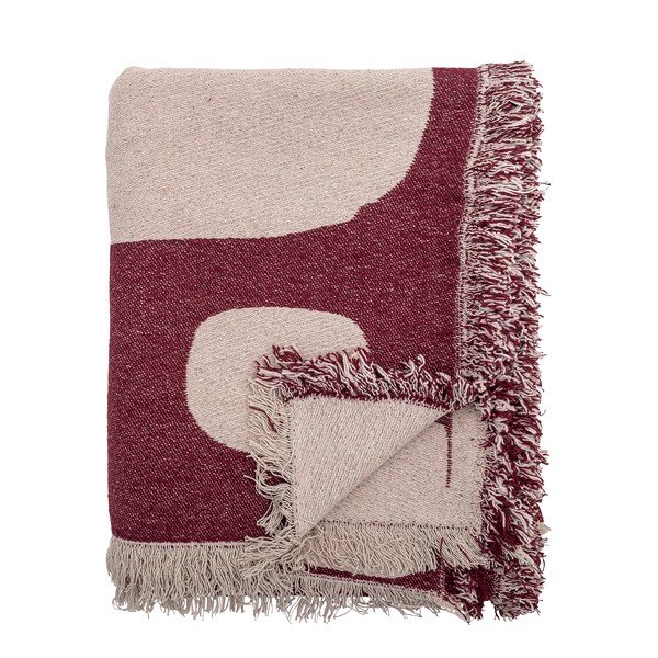 Pătură roșie din amestec de bumbac 130x160 cm Olica – Bloomingville