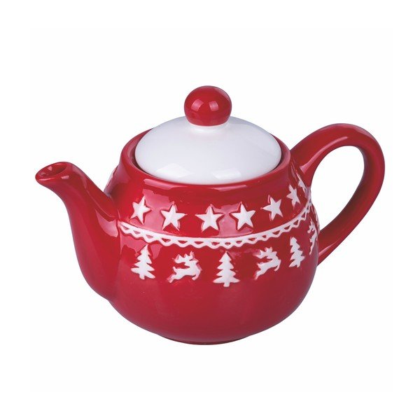 Ceainic din ceramică roșu-alb 520 ml Xmas - VDE Tivoli 1996-image-1