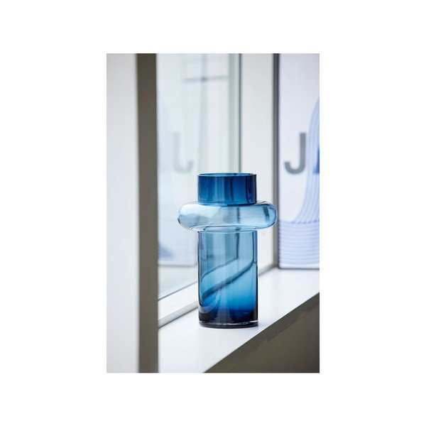 Vază din sticlă Lyngby Glas Tube, înălțime 30 cm, albastru închis-image-3