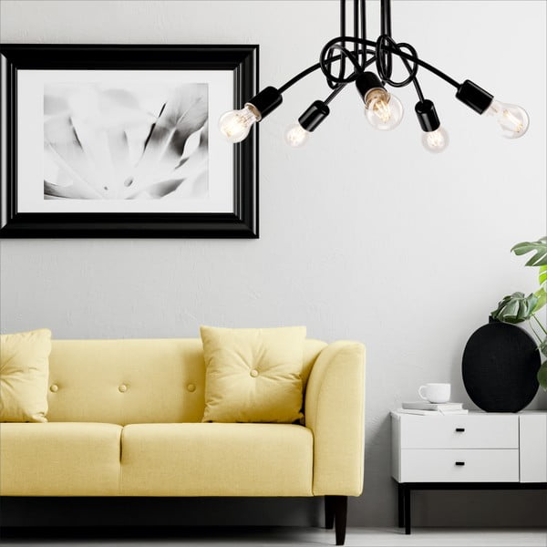 Plafonieră neagră fără abajur 46x46 cm Camilla – LAMKUR-image-1