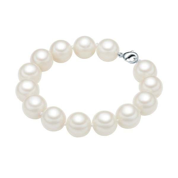 Brățară cu perle albe  ⌀ 12 mm Perldesse Muschel, lungime 21 cm