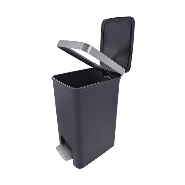 Coș de gunoi gri cu pedală din plastic 15 l Premier – Orion-image-4