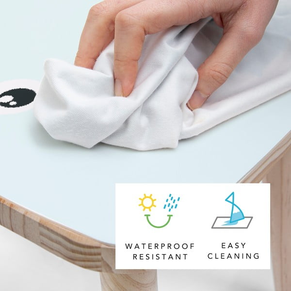 Scăunel din lemn de pin pentru copii Little Nice Things Bunny, albastru-image-3