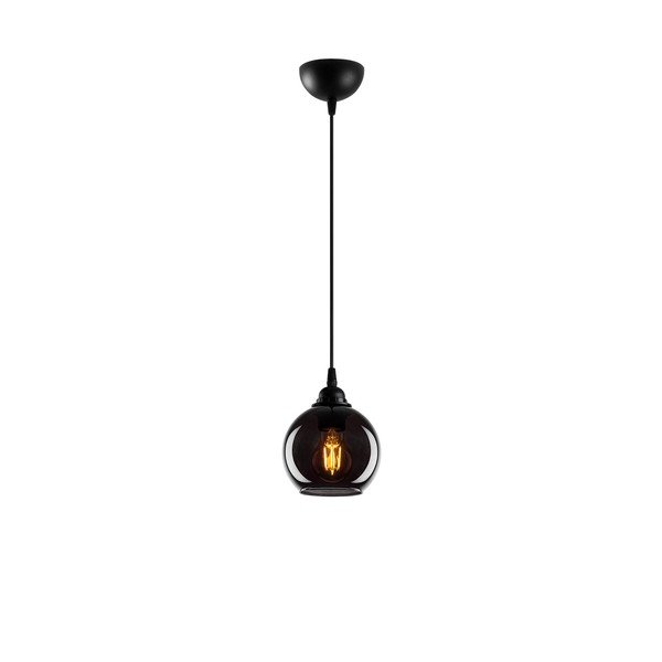 Lustră neagră cu abajur din sticlă ø 15 cm Smoked – Opviq lights-image-2