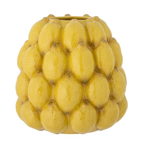 Vază galbenă din gresie pictată manual (înălțime 22 cm) Limone – Bloomingville
