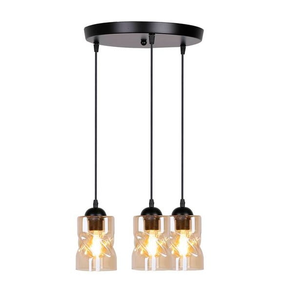 Lustră neagră cu abajur din sticlă Felis – Candellux Lighting-image-4