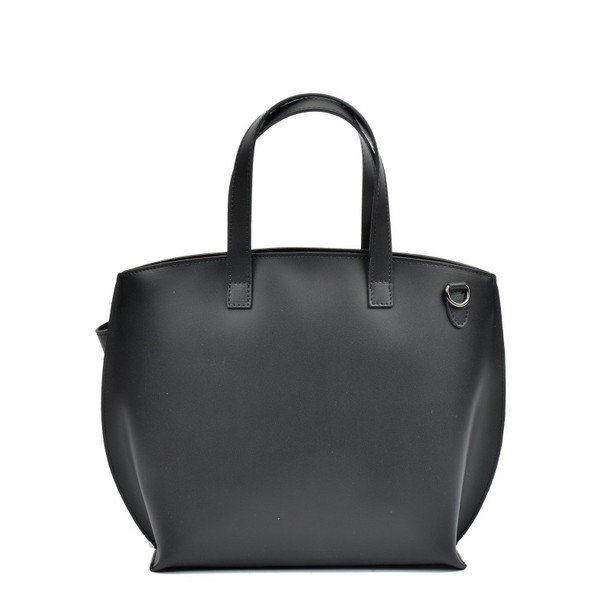 Geantă din piele Luisa Vannini Bow, negru-image-4