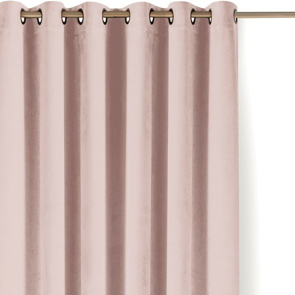 Draperie roz-deschis dimout (semi-opacă) din catifea 265x175 cm Velto – Filumi