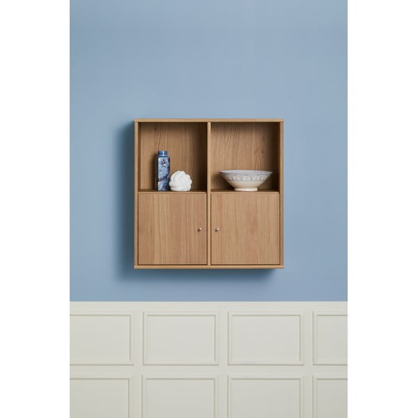 Bibliotecă în culoare naturală cu aspect de lemn de stejar suspendată 70x70 cm Mistral – Hammel Furniture-image-1