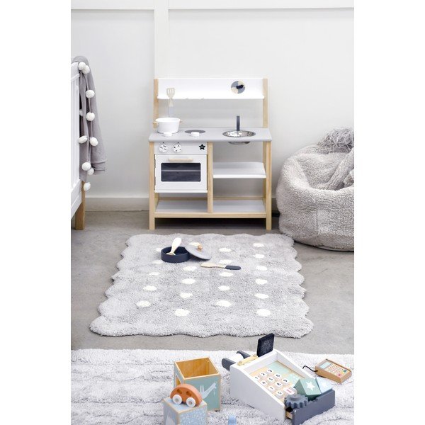 Covor pentru copii gri lavabil/țesut manual din bumbac 70x100 cm Mini Biscuit Pearl Grey – Lorena Canals-image-1