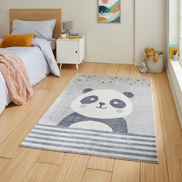 Covor pentru copii gri deschis 120x170 cm Vida Kids Panda – Think Rugs-image-1