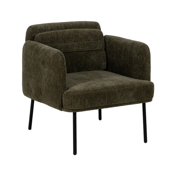 Fotoliu verde cu tapițerie din chenille Bind – Ixia