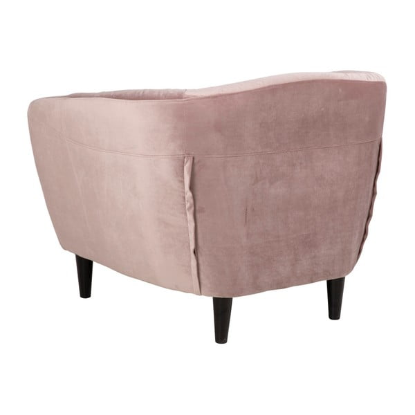 Fotoliu cu husă din catifea Actona Ria, roz pudră-image-2