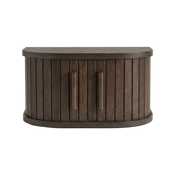Noptieră în culoare naturală închisă suspendată/cu rafturi cu aspect de lemn de stejar Meta – Unique Furniture-image-1