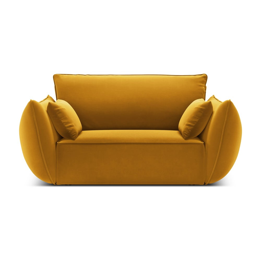 Fotoliu galben muștar cu tapițerie din catifea Vanda – Mazzini Sofas