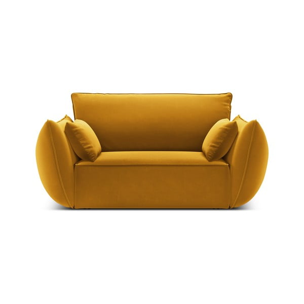 Fotoliu galben muștar cu tapițerie din catifea Vanda – Mazzini Sofas-image-2