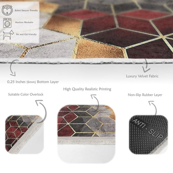 Covor burgundy-gri lavabil 160x230 cm – Mila Home-image-4