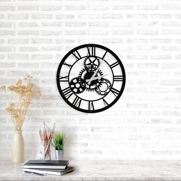 Ceas de perete Davin Clock, ⌀ 48 cm, negru-image-1