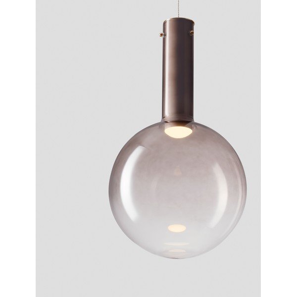 Lustră maro LED cu intensitate reglabilă din sticlă ø 30 cm Nostos – Nova Luce-image-1
