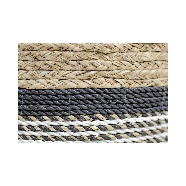 Set 3 coșuri depozitare HSM collection Raffia Natural Gris-image-2