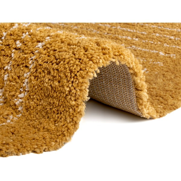 Covor galben ocru rotund ø 120 cm Dion – Hanse Home-image-2