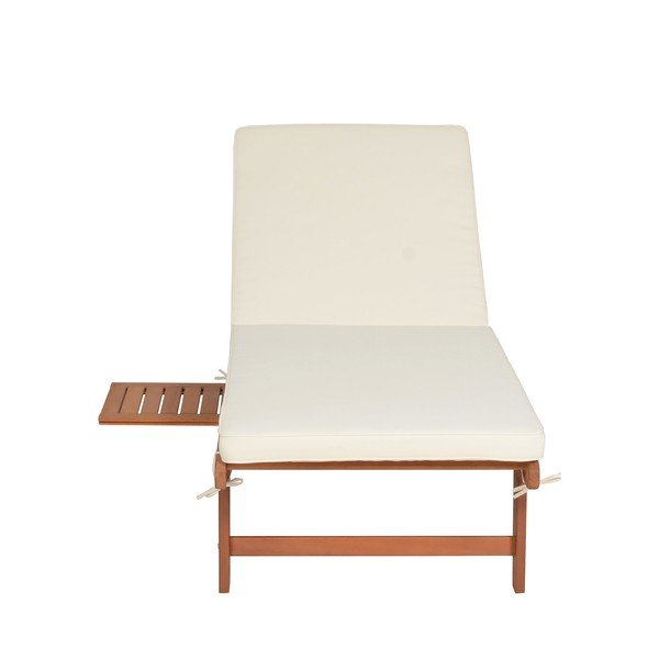 Șezlong de grădină crem/în culoare naturală din lemn masiv San Diego – Garden Pleasure-image-4