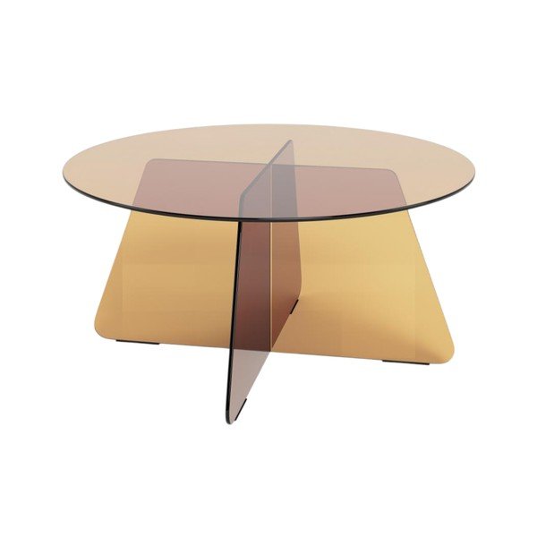Măsuță de cafea maro rotundă din sticlă ø 80 cm Samos – Actona
