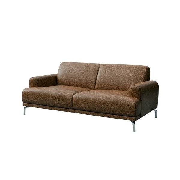 Canapea din piele MESONICA Puzo, maro-image-2