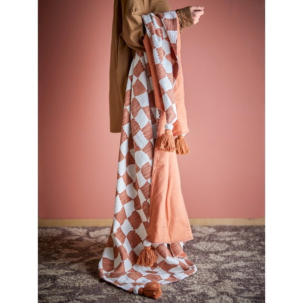 Pătură maro/bej din bumbac 130x150 cm Chola – Bloomingville-image-2