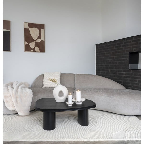 Măsuță de cafea neagră cu blat cu aspect de lemn de  frasin  78x96 cm Tirano – House Nordic-image-1