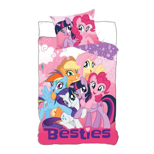 Lenjerie de pat din bumbac pentru copii CARBOTEX My Little Pony, 160 x 200 cm