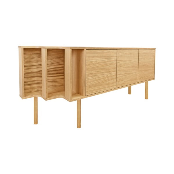 Comodă în culoare naturală cu aspect de lemn de stejar 189x65x44 cm Shift – Woodman-image-4