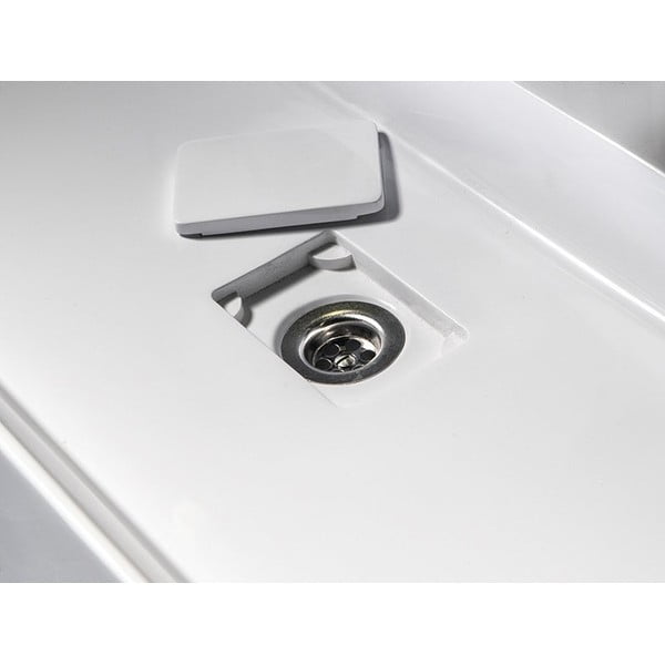 Chiuvetă dublă albă din compozit mineral 96x44 cm Godiva – Sapho-image-3