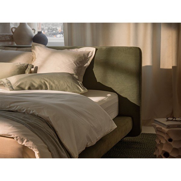 Pat matrimonial fildeș tapițat 140x200 cm Linea – Micadoni -image-4