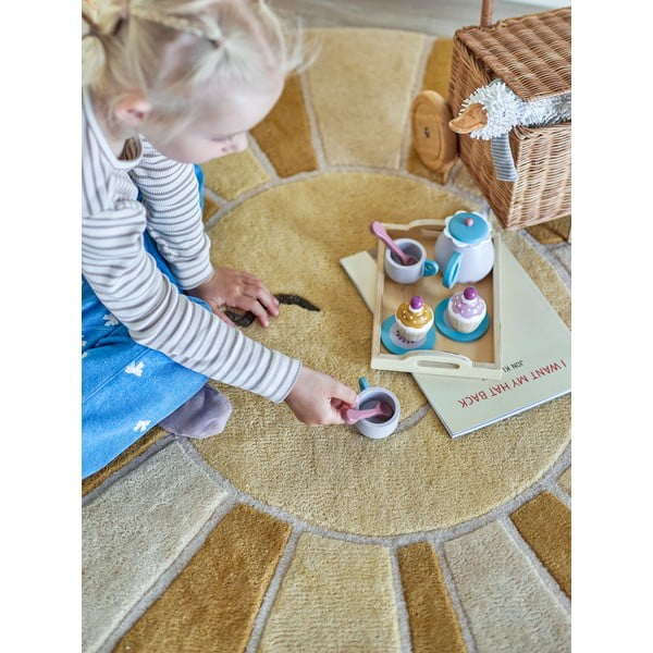 Covor pentru copii bej/chihlimbar din lână ø110 cm Sun – Bloomingville Mini-image-1