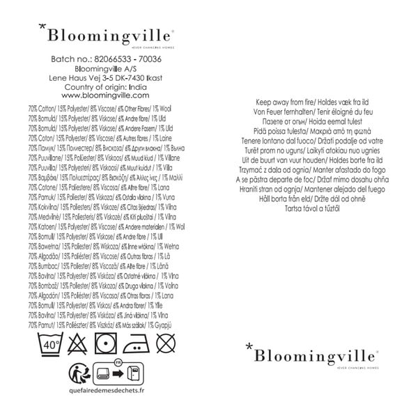 Pătură albastră/bej din bumbac reciclat 130x160 cm Salobre – Bloomingville-image-4