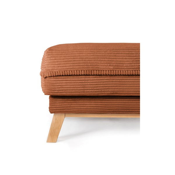 Taburet portocaliu cu tapițerie din catifea reiată Tori – Bonami Selection-image-3