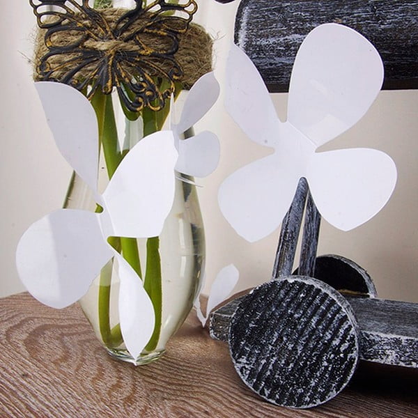 Set 12 autocolante adezive 3D Ambiance Flowers, alb-image-2