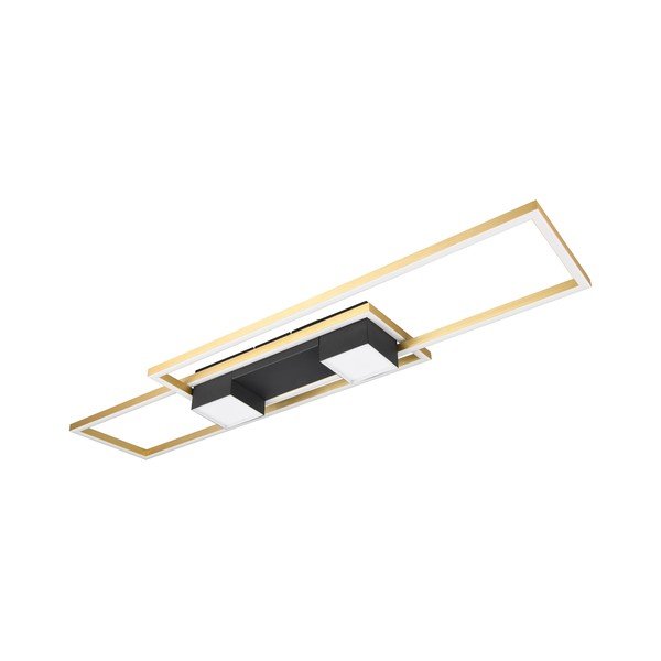 Plafonieră neagră/aurie LED cu control prin telecomandă/cu intensitate reglabilă 28x100 cm Albany – Trio