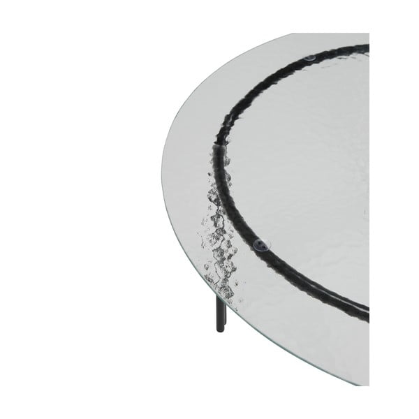 Măsuță de cafea neagră rotundă cu blat din sticlă ø 80 cm Orbit – Hübsch-image-3