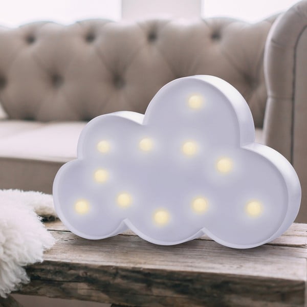 Decorațiune cu LED în formă de nor DecoKing Heaven, înălțime 18 cm