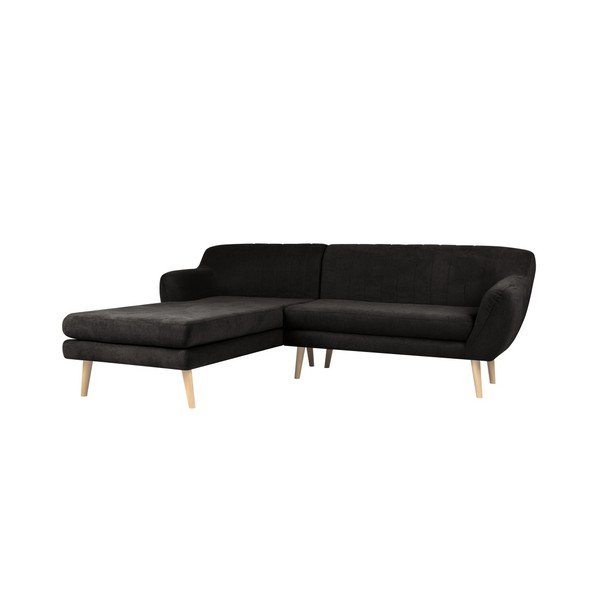 Colțar cu șezlong pe partea stângă Mazzini Sofas Sardaigne, negru-image-3