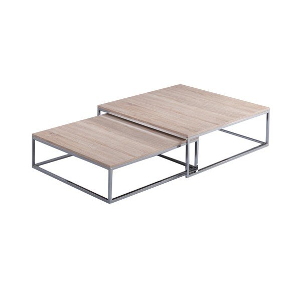 Set 2 măsuțe de cafea Evegreen House Chromium